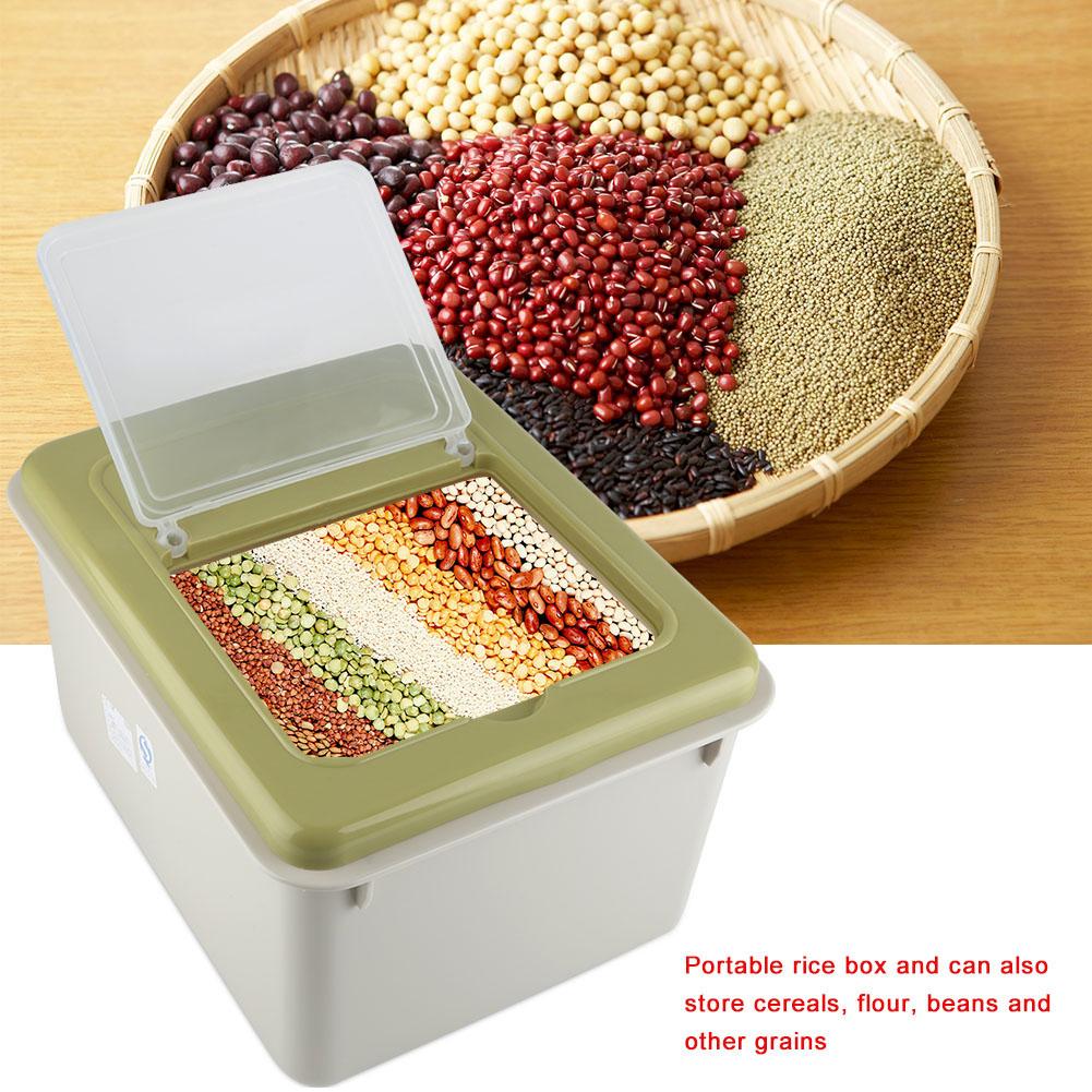 Portable Rice Storage Bin Kitchen Plastic Cereal Grain Bean Food Storing Box Food Container(#2)