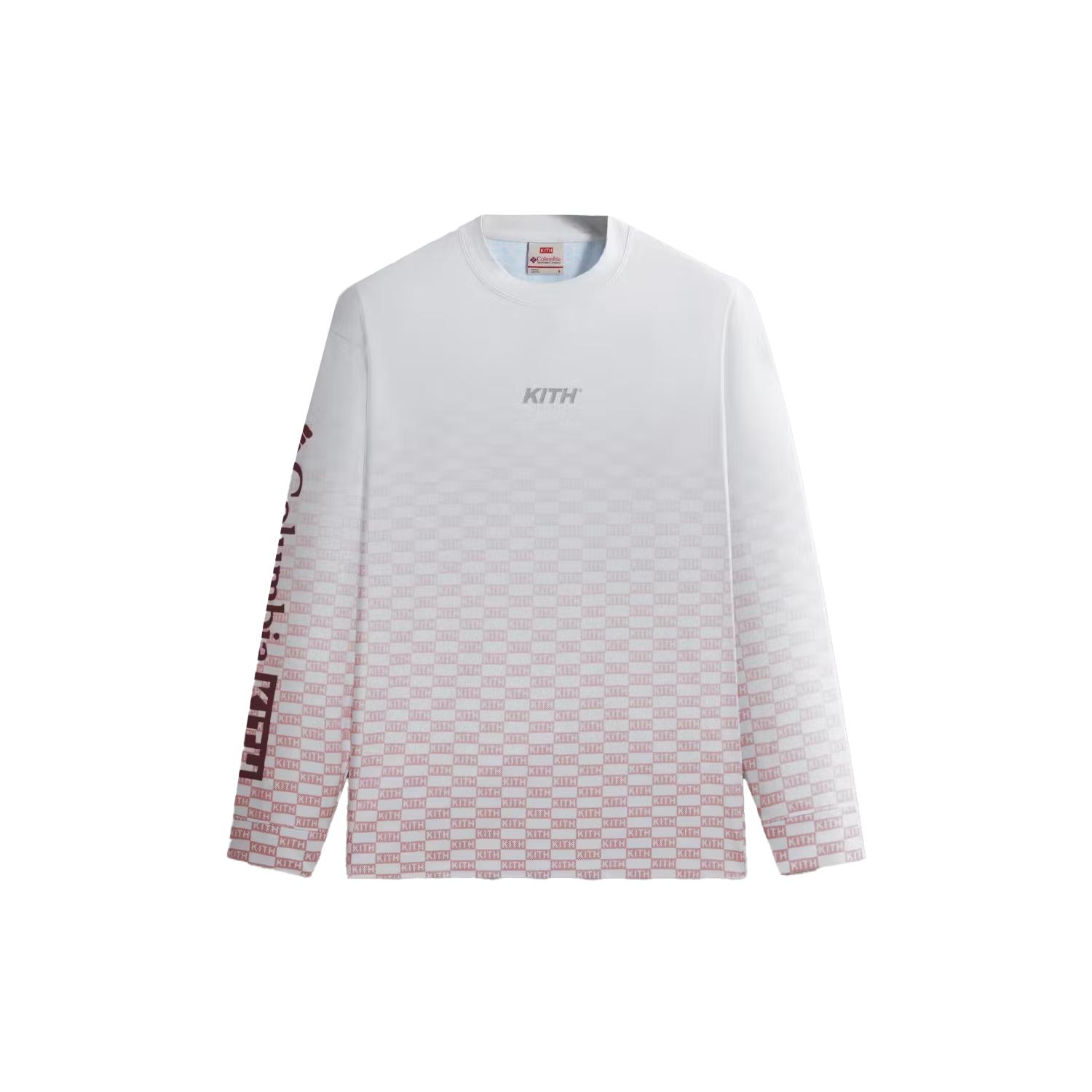 

Kith X Columbia Collaboration SS24 Letter Print Crewneck Comfortable Casual Long Sleeve Sweatshirt Unisex sweatshirt White Pink 2104121-678 M