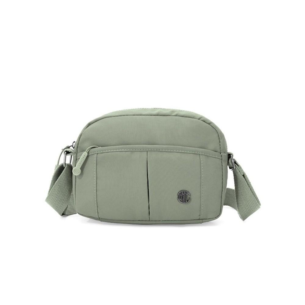 

Casual Solid Color Travel Shoulder Bag Large Capacity Nylon Crossbody Bag Multi-pocket Lightweight Messenger Bag зелений