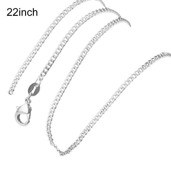 

Простое Ожерелье Медное Гладкое 22Inch серебряный