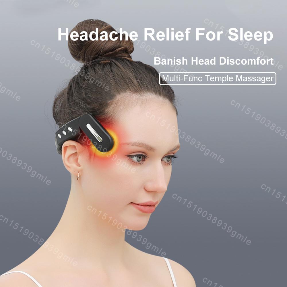 EMS Head Massager Heated Vibration Migraine Acupuncture Massage Multifunctional Sleep Aid Device Relieve Stress Electrotherapy