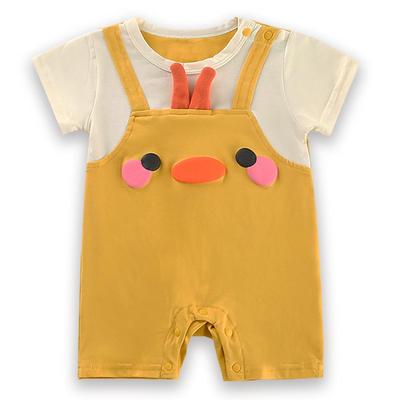 Reegoo Peter Baby Boys Romper Coverall Short Sleeve Baby Clothes Newborn Summer Clothes Overalls Yellow Size 80 (9-12 Months)