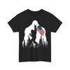 Bigfoot Rock On Hold American Flag Sasquatch Believers Unisex T-Shirt