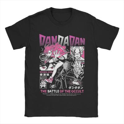 Print Dandadan Momo Anime T-Shirt Men's O-neck Short Sleeve Clothing  100%Cotton Summer Clothing