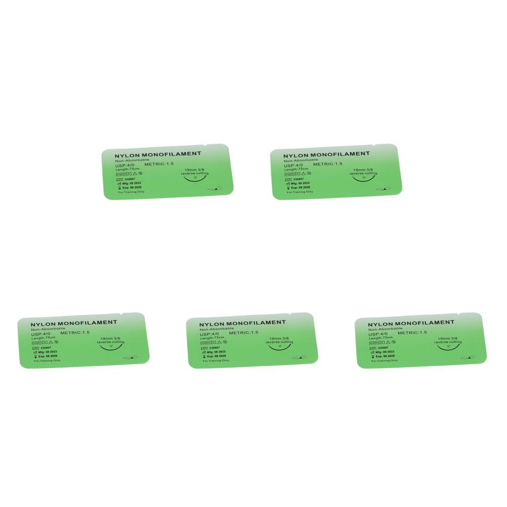 4/0 Medical Thread Suture Nylon Silk Veterinary Practice Suture Kit Non-injured for Medical Students Education
