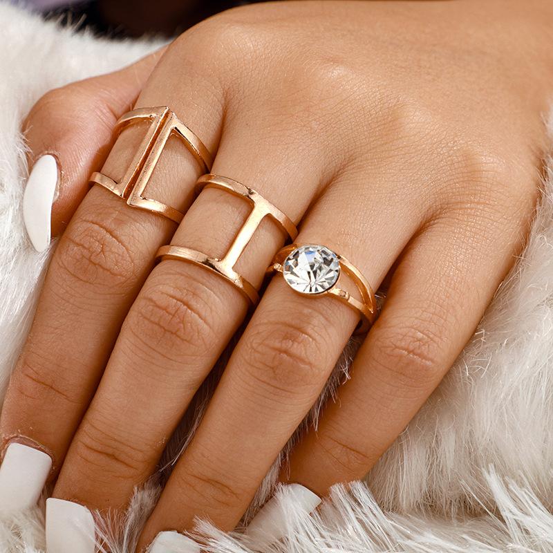 Vintage Boho Crystal Butterfly Rings Set For Women Zircon Leaves Stars Geometric Knuckle Finger Ring Wedding Party Jewelry Gifts