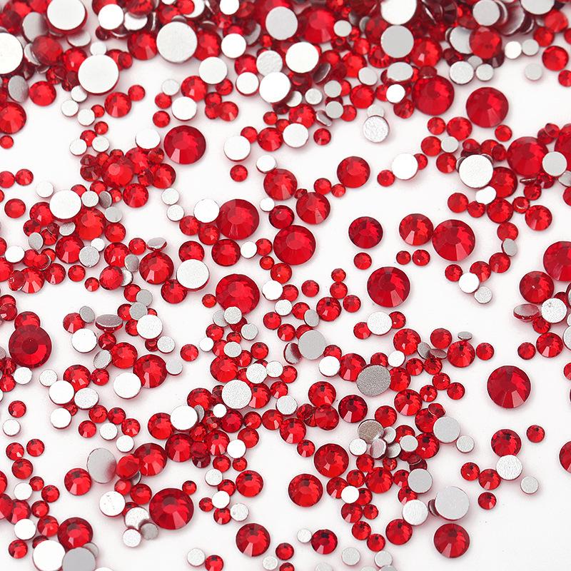 Nail Art Decorations: 1440 Mixed Crystal Glass Rhinestones, Colored Flat-Backed for DIY