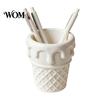 Decorative Desk Accessory 3D Printed Ice Cream Cone Pen Holder, Waffle Base And Drip Multifunctional Brush Holder Top Organizer, Multi-functional