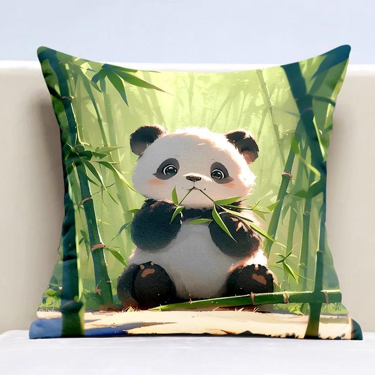 Cute Panda Pillowcase Dormitory Decoration Office Living Room Sofa Home Pillowcase