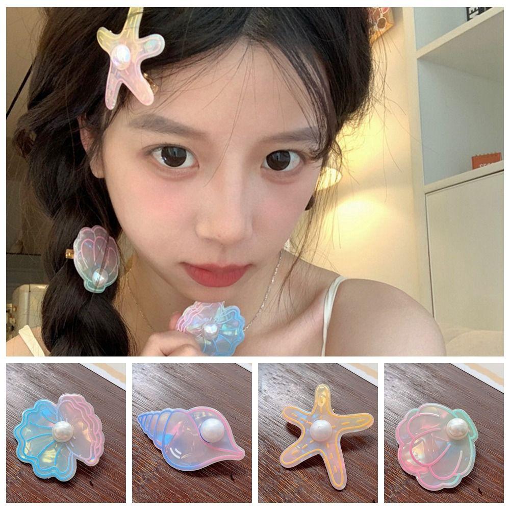 

Ocean Star Bangs Clip Красочные детские челки Clip Simple Starfish Duckbill Clip Beach
