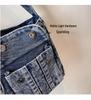 Large Capacity Denim Tote: Japanese & Korean Style, Workwear-Inspired, Versatile Daily Commute & Sports Crossbody Bag
