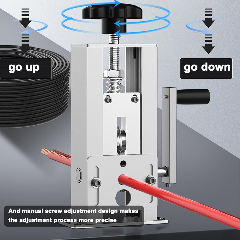 Portable Wire Stripper Manual Wire Stripping Tool 1-25mm Cable Electric Peeling Machine with Hand Crank for Home Garage Work