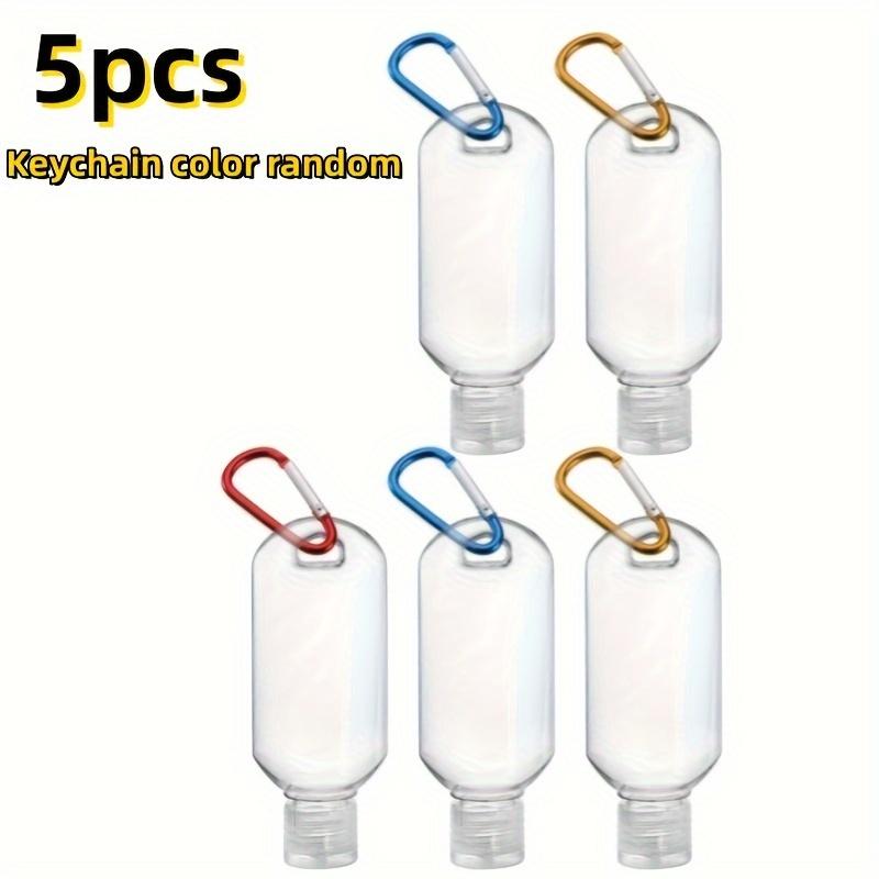 

5pcs Leak-Proof Travel Squeeze Bottles with Keychains - 30ml Refillable, Portable Containers for Hand Sanitizer Toiletries 30ml