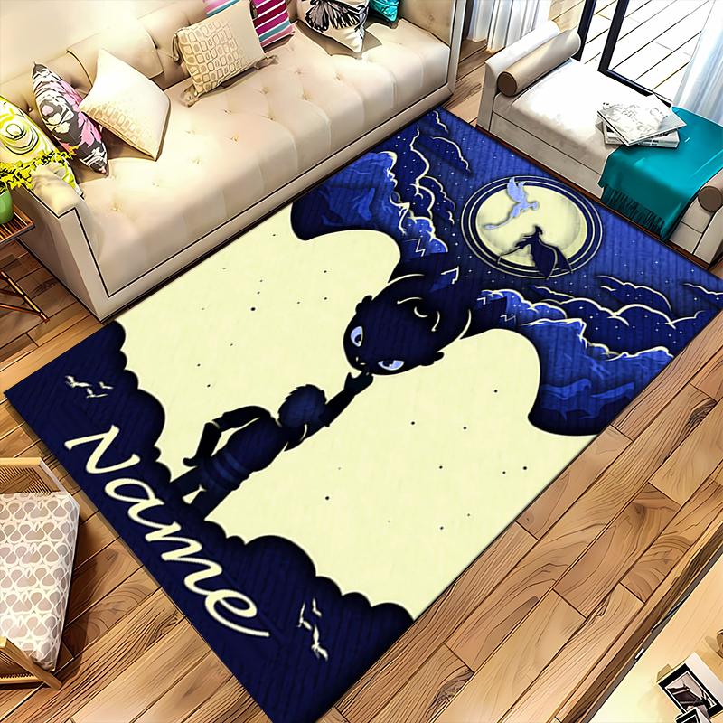 Custom Personalization How To Train Your Dragon Toothless Area Rug - Perfect For Kitchen, Bathroom,Laundry Room Decor Large Size Available,Gift All Se