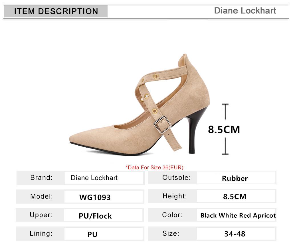 Fashion Pumps High Heel Women New Cross Straps Buckle Wedding Shoes Shallow Pointed Single Shoes Model Nightclub Sexy Plus Size 34-48