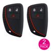2x Silicone Car Key Fob Cover Case Keychain For Chevrolet Silverado 1500 2500HD 3500HD Tahoe Suburban GMC Sierra EV Canyon Yukon