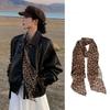 Polka Dot Floral Print Silk Scarf Thin Neck Scarf Hair Band Bag Ribbon For Women Vintage Daily Wear Accessory
