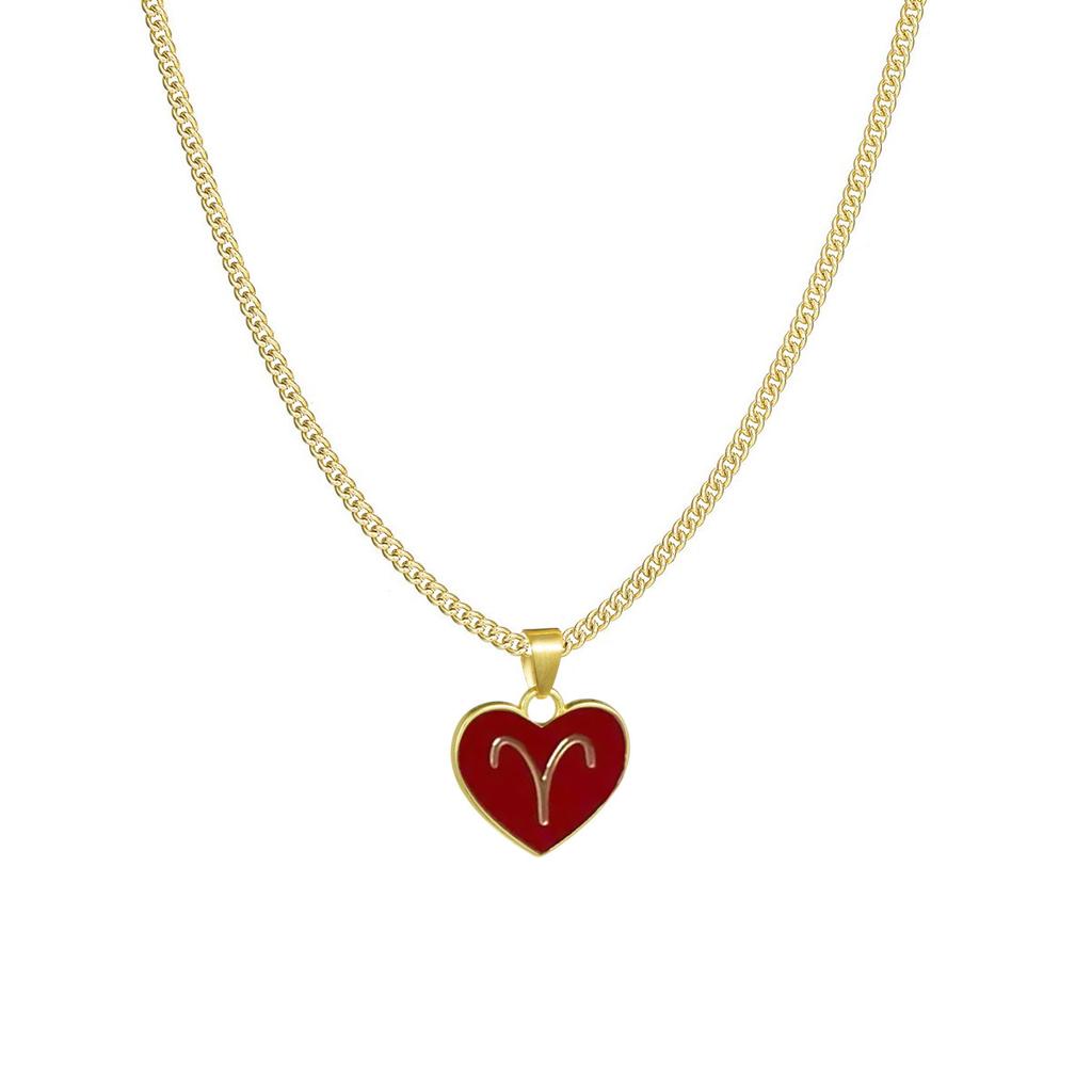 Contemporary Zodiac Heart Necklace With Layered Chain Perfect For Fashionable Women