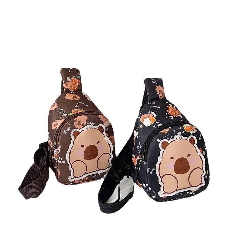 Cartoon Print Capybara Sling Shoulder Crossbody Bag Storage Chest Pack Gift