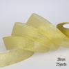 1Pcs Gold/Silver Silk Satin Organza Glitter Ribbon 7-38mm Onions Belt for Wedding Cake Gift Package