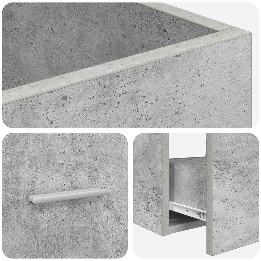 Bathroom Cabinet with Sink Concrete Grey 42 x 40 x 84.5 cm