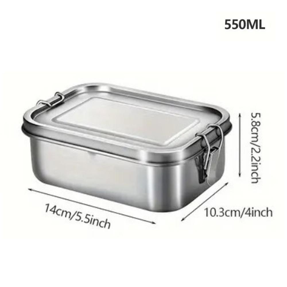 

Многоразмерный квадратный ланч-бокс из нержавеющей стали 304 большой емкости, переносной ланч-бокс, нержавеющие кухонные принадлежности для мытья рук 550ML