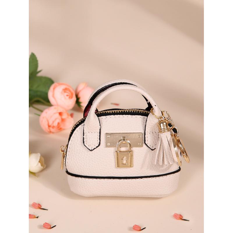 Chic Mini Coin Purse with Keychain - Korean Style