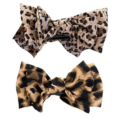 Pinza per Capelli a Forma di Fiocco con Fantasia Leopardo per Donna, Antiscivolo, Porta Coda di Cavallo, Pinza per Capelli per Capelli Spessi Sottili, Strumento per lo Styling