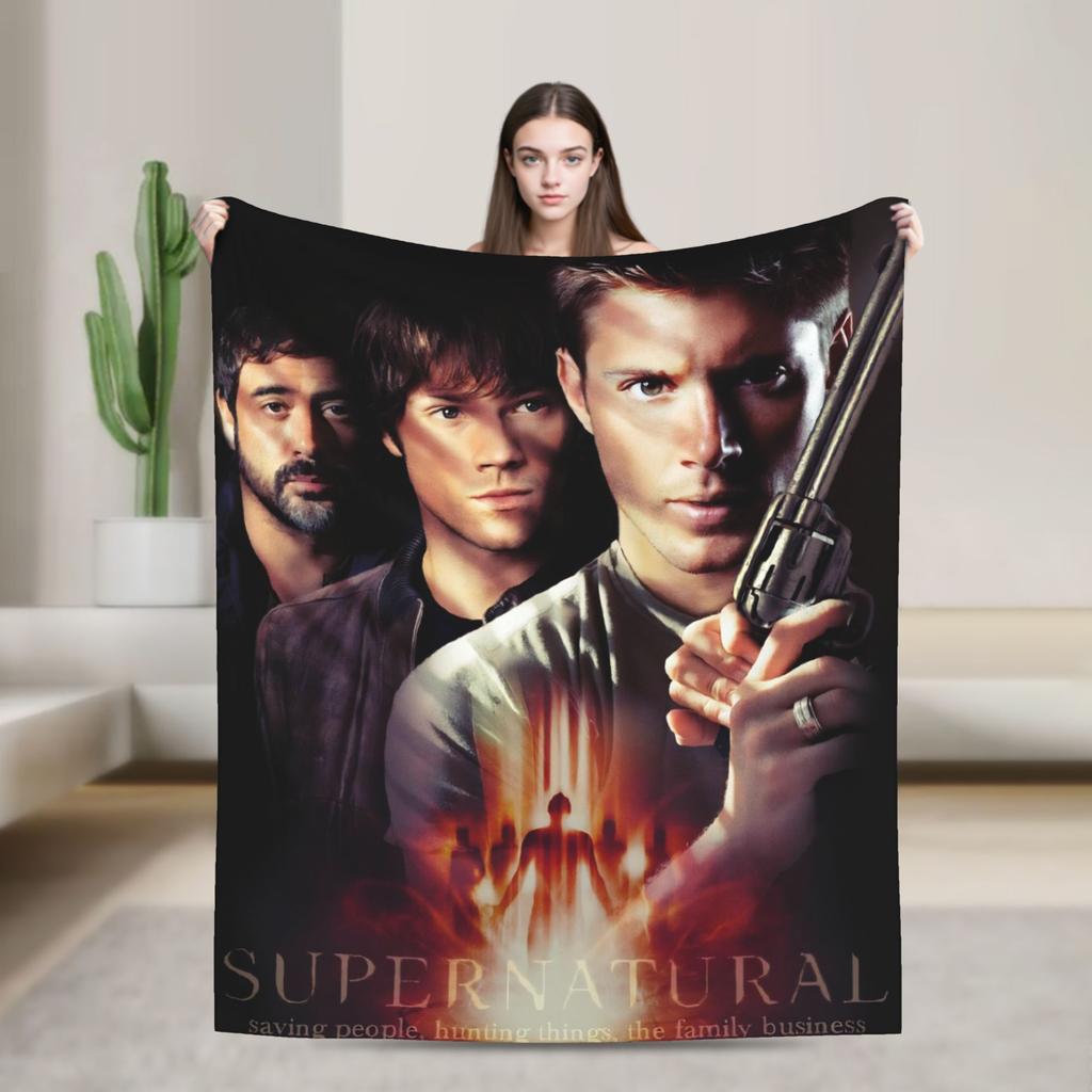 Supernatural TV Flannel Blanket  Super Soft Throw Blanket for Living Room Decorative Graphic Bedspread Sofa Bed Cover