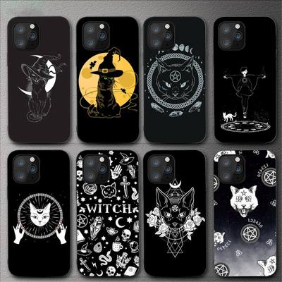 Coque de téléphone sorcière et chat, pour Iphone 11 12 Mini 13 14 Pro Xs Max X 8 7 6s Plus 5 Se Xr