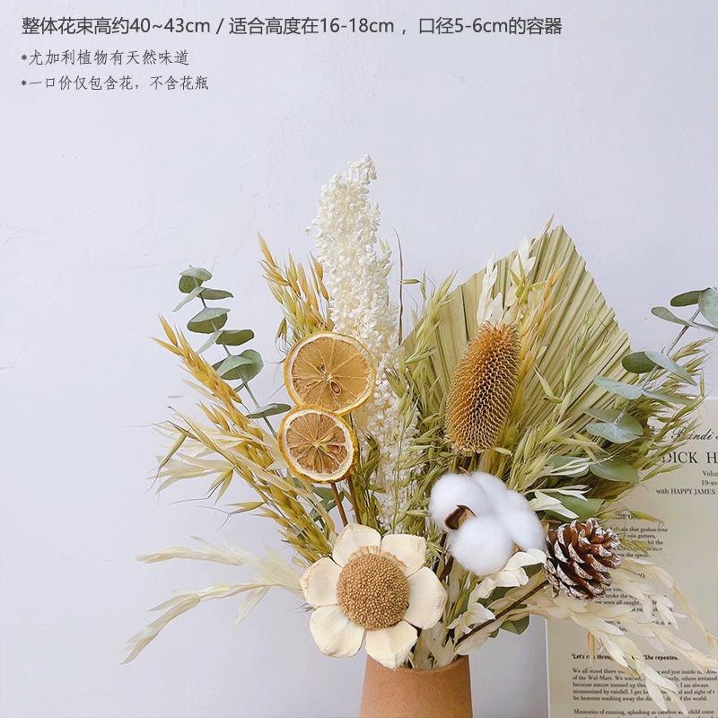Bouquet de fleurs séchées fleur naturelle ins séché à l'air naturel ornement décoratif décoration de salon arrangement floral roseau coton luxe léger premium