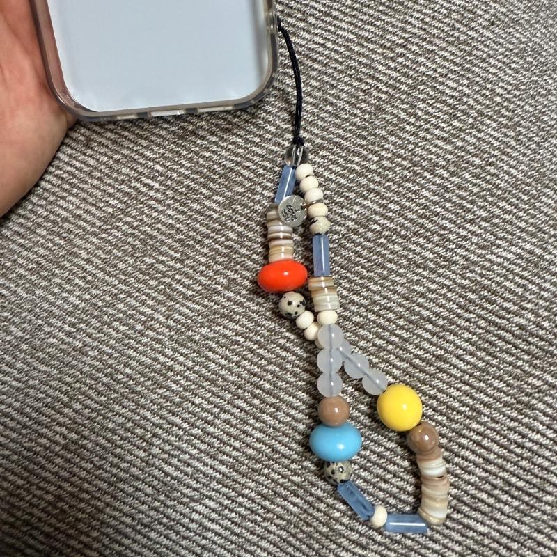 Women Girls Cellphone Pendant Mobilephone Hanging Cord Elegant Turquoise Beaded Telephone Strap Jewelry Fashion Accessory