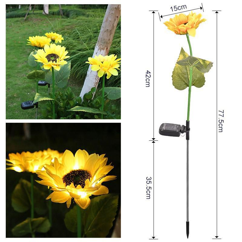 Solar Sunflower Garden Stake Light - Outdoor Decorative Lawn Lantern Solar Lawn Light