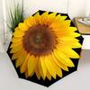 Golden Sunflower Design Wall Clock, Brighten Your Space with Style Umbrella, Cute Umbrella with Cute Design, Portable 3-Fold Compact Umbrella for Men