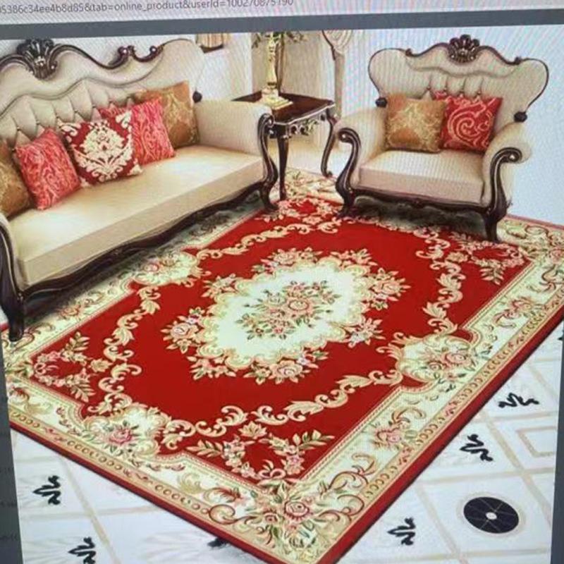 European Retro Floral Large Carpet for Living Room Luxury Decoration Rug Non-slip Bedroom Cloakroom Washable Soft Mat Rugs