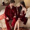 1011 New Couple Pajamas Autumn and Winter Golden Velvet Sweet Princess Style Women's Loungewear Men's Suit Pajamas