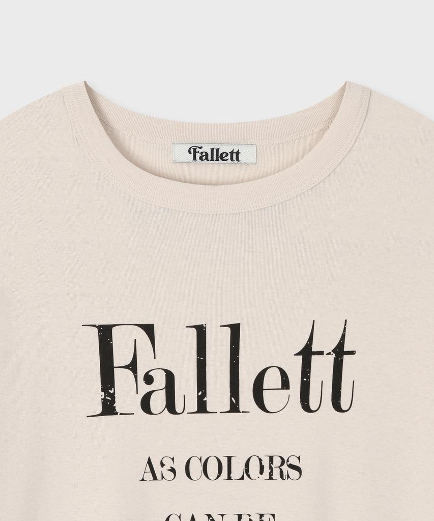 FALLETT Typography Short Sleeve T-Shirt Beige