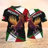 3D-gedrucktes Mexiko-Flaggen-T-Shirt für Herren, T-Shirts mit Adler-Grafik, Sommer, Freizeit, Streetwear, übergroße Sport-T-Shirts, Rundhals-Oberteile