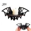 Holz Eckregal Halloween Fledermaus Regal, Schwarzer Wandmontierter Kerzenhalter Ständer, Dunkle Gothic Wohnkultur Display für Party, Gruselige Feiertage