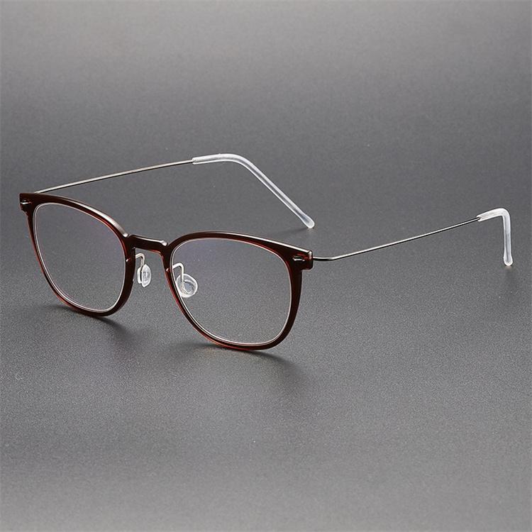 Denmark Brand Screwless Titanium Glasses Frame Men Retro Square Ultralight Eyeglasses Women High Quality Spectacles Frames 6609