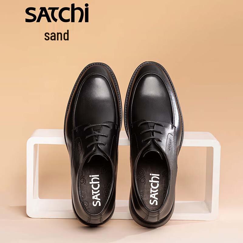SATCHI Men s Business Derby Leather Shoes EU 40 чёрный
