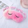 Unicorn Ears Plush Eye Mask with Embroidered Rabbit Design for Sleep Shading