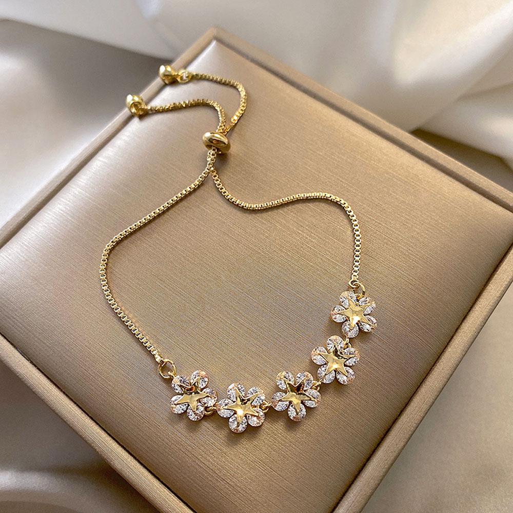 

Temperament Stylish Star Adjustable Shiny Flower Fashion Accessories Bracelets Hand Jewelry Bangles