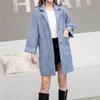 Faux Mink Cashmere  Popular Plaid Coat Winter Women's New Korean Version of The Coat Long Lapel Woolen Coat