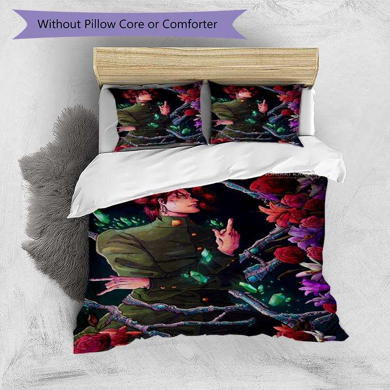 3pcs JoJo's Bizarre Adventure Pattern Bedding Set Duvet Cover Set Includes Duvet Cover &pillowcases, Perfect All Season Bedroom Decoration & Gift