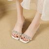 Chic Summer Transparent Crystal Heeled Sandals For Women Stylish Casual Design