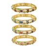 Stylish Four Leaf Clovers Enamel Alloy Bracelet Featuring Smooth Drip Oil Craft and Ethnic Flair Versatile Use
