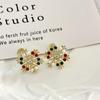 Winter Schneeflocken Ohrstecker für Damen Bunte Acrylkristalle Koreanische Mode Kleine Ohrringe Weihnachtsfeier Schmuck