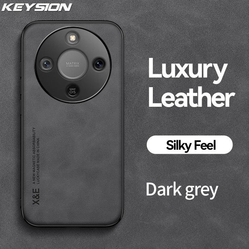 

KEYSION Роскошный Ретро Чехол из ПУ кожи для HONOR X9d 5G Мягкий Силикон+ПК Ударопрочная Задняя Крышка для Телефона для Huawei Magic 8 Lite for Honor X9d темно серый