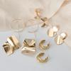 10pcs Punk Style Vintage Geometric Pattern Women'S Earring Set, Elegant Liquid Shape Drop Earrings, Hollow C-Shaped Jewelry